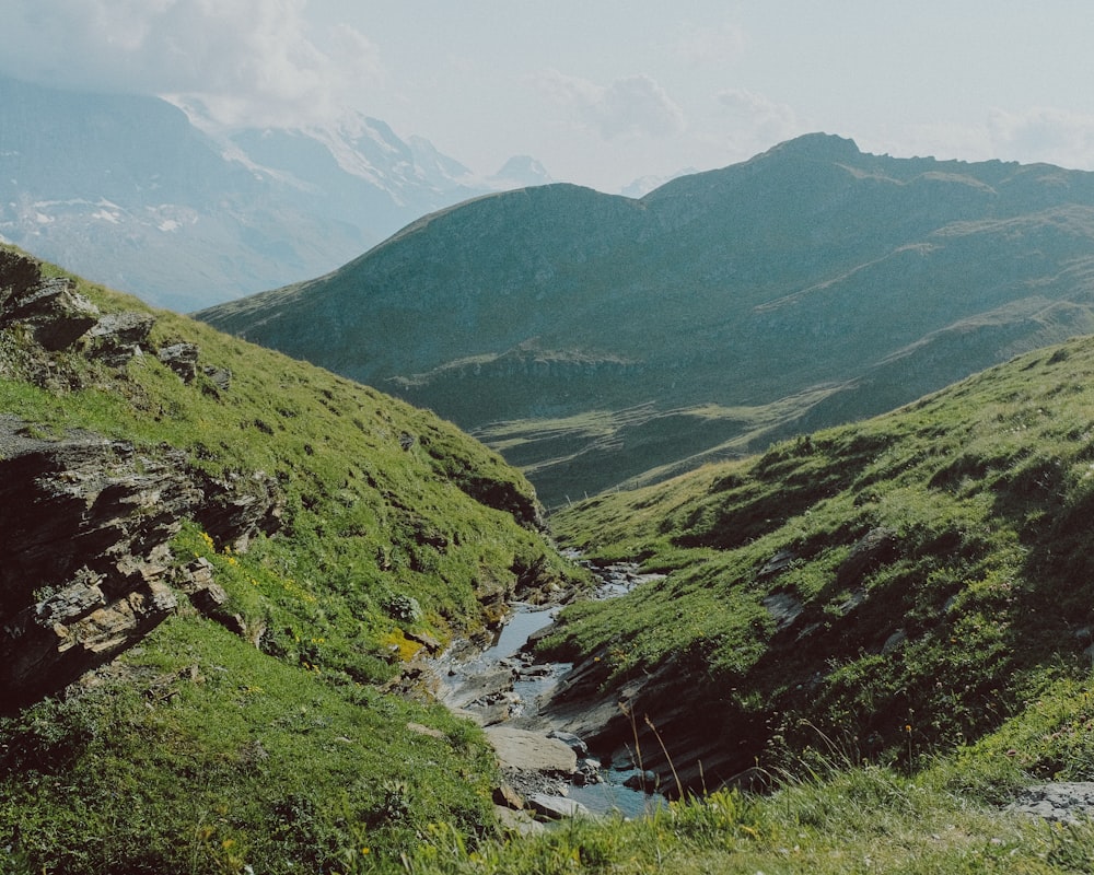 Grüne Berge und Fluss tagsüber