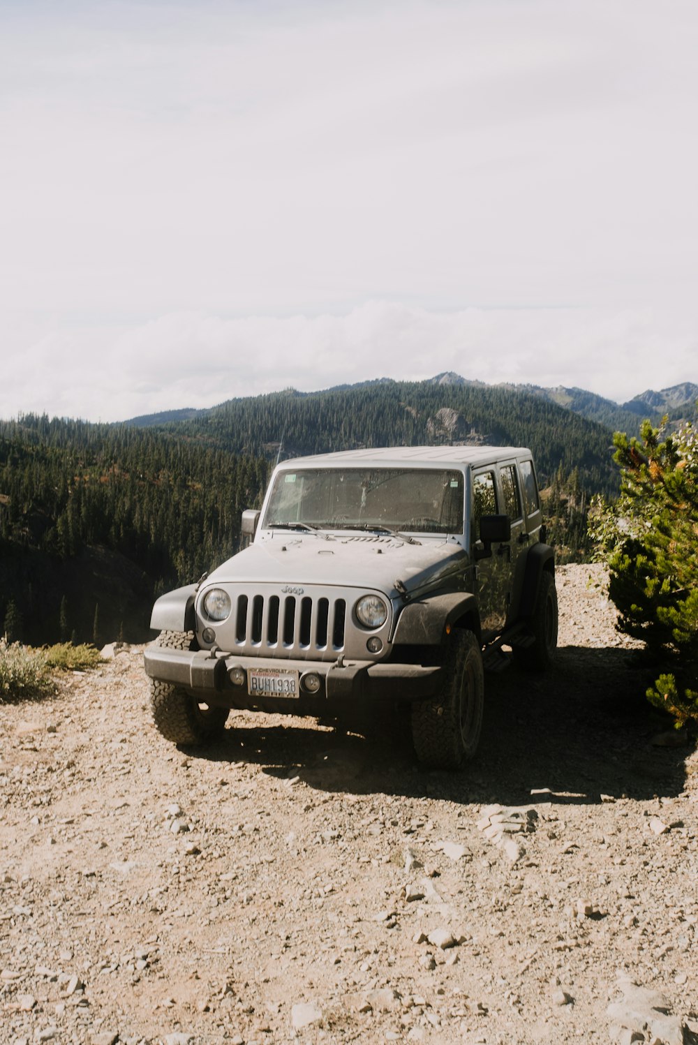 white jeep wrangler on dirt road during daytime