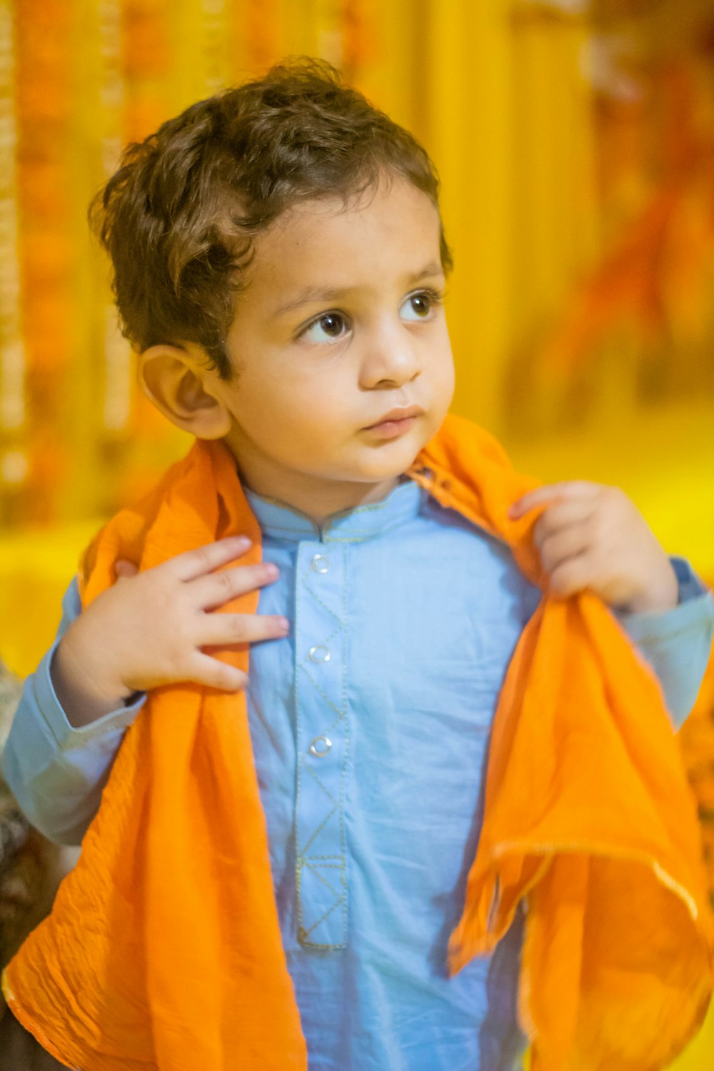 boy in blue button up shirt