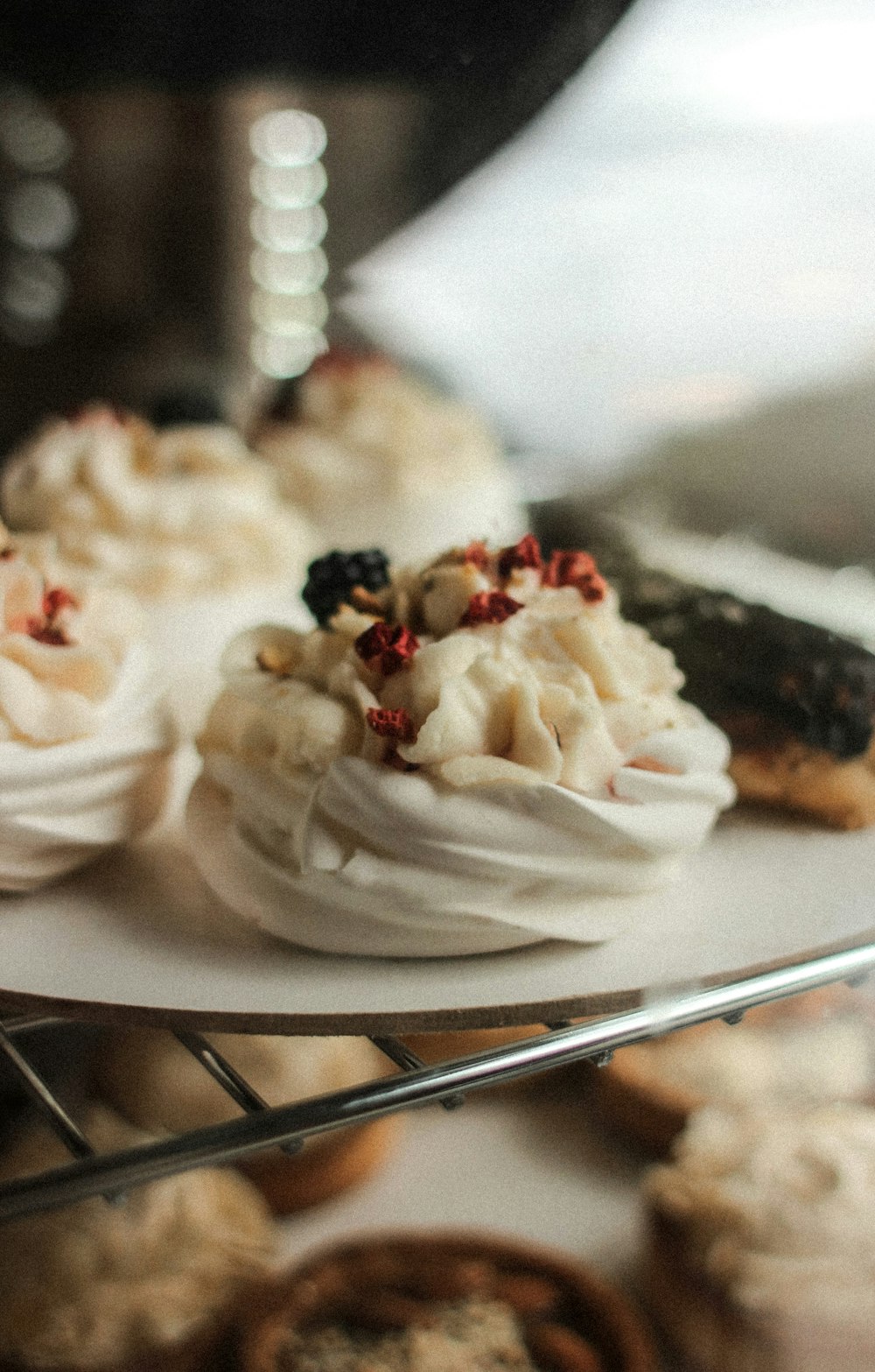 white cream on stainless steel tray