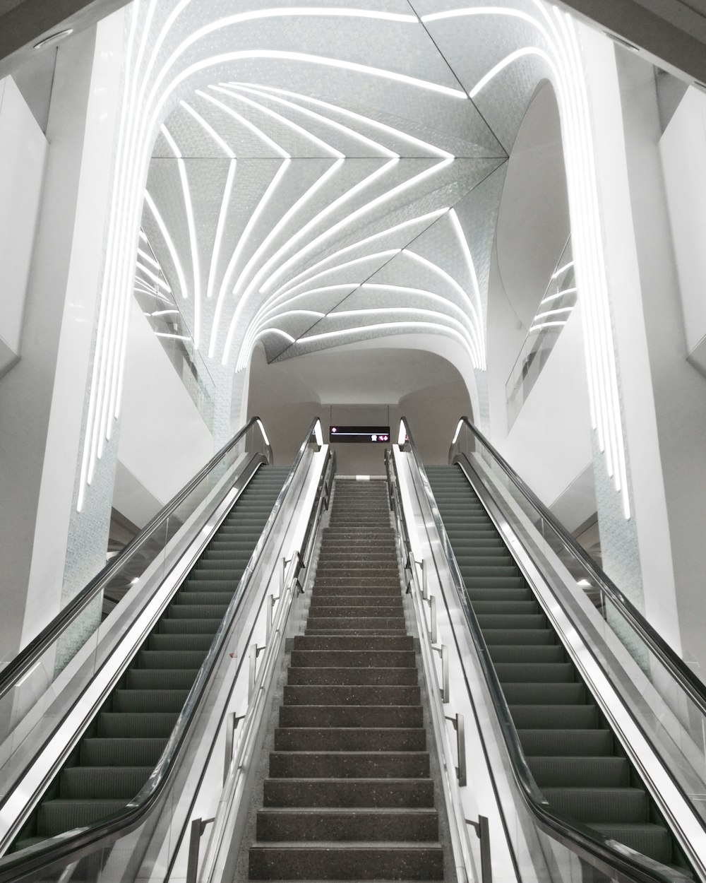 white and brown concrete staircase