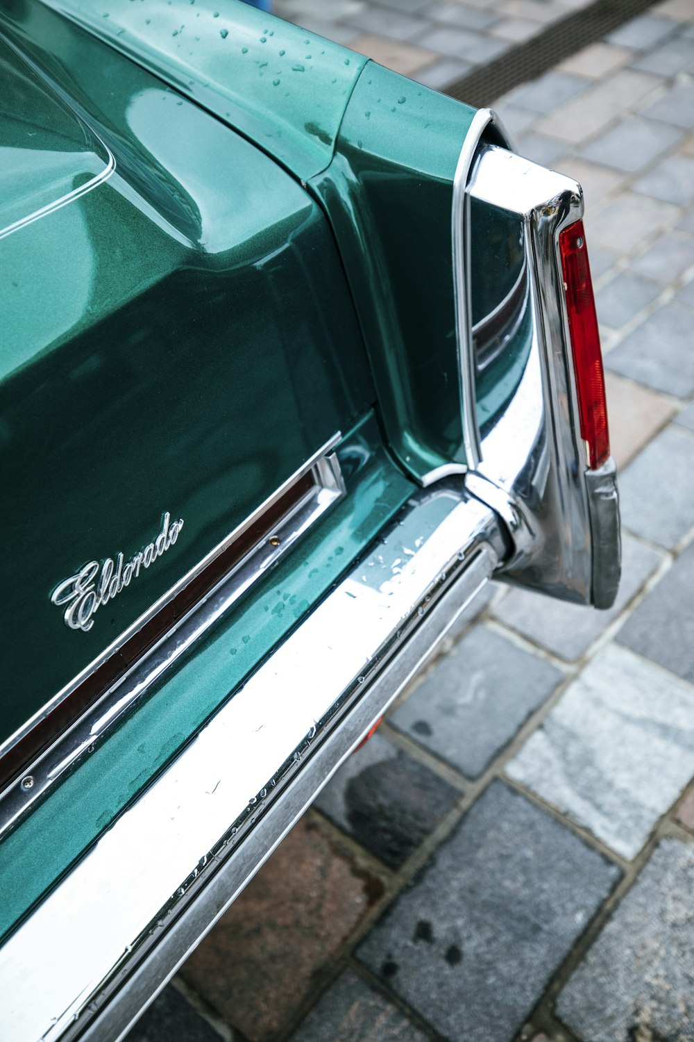 green and silver car door