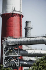 red and gray metal tank