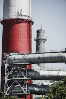 red and gray metal tank