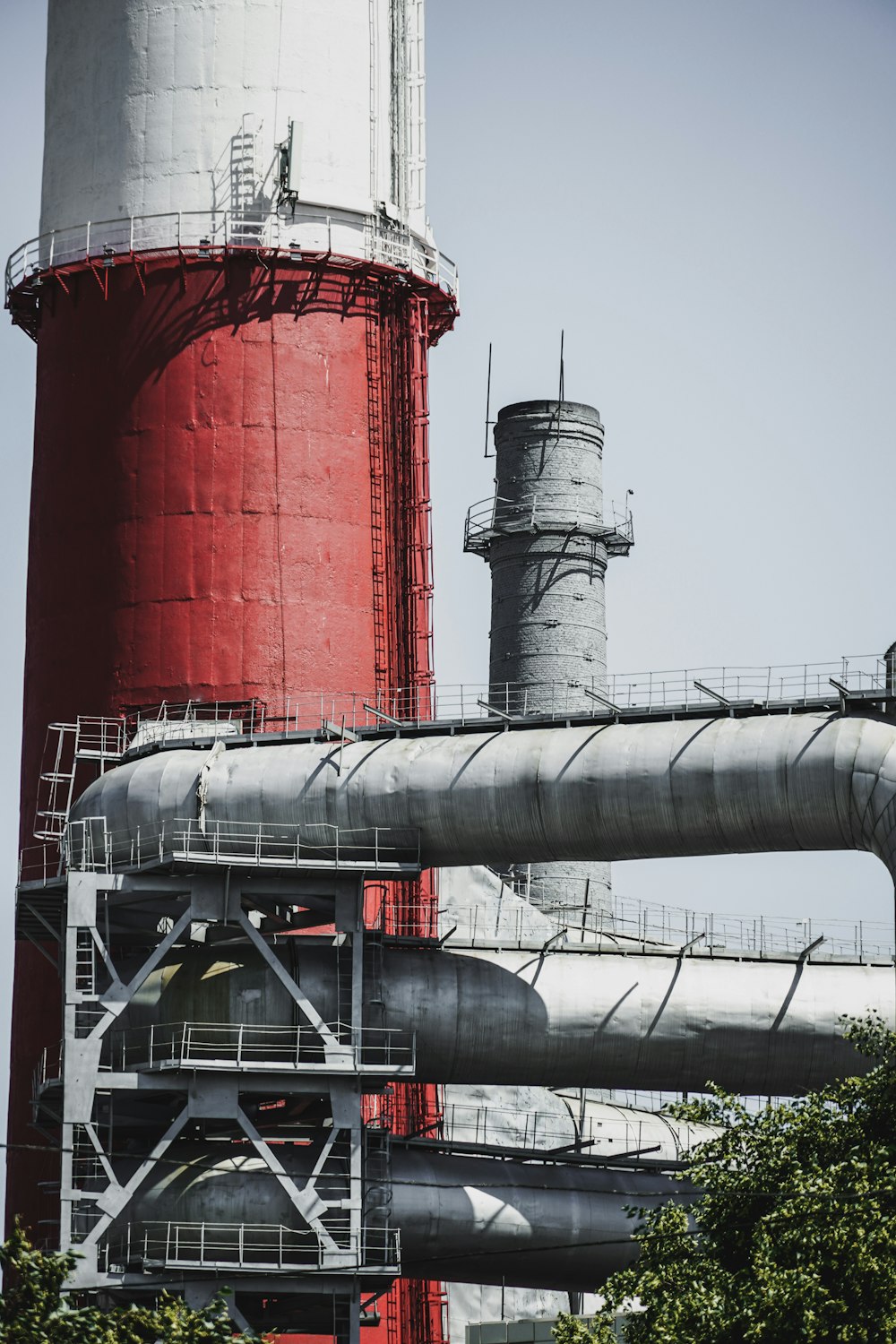 red and gray metal tank