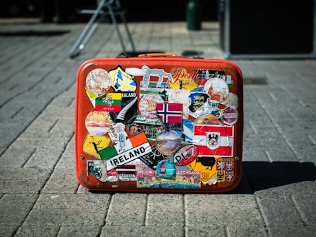 Country Flag stickers on a briefcase