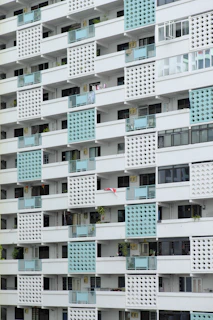 white and green concrete building