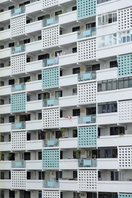 white and green concrete building