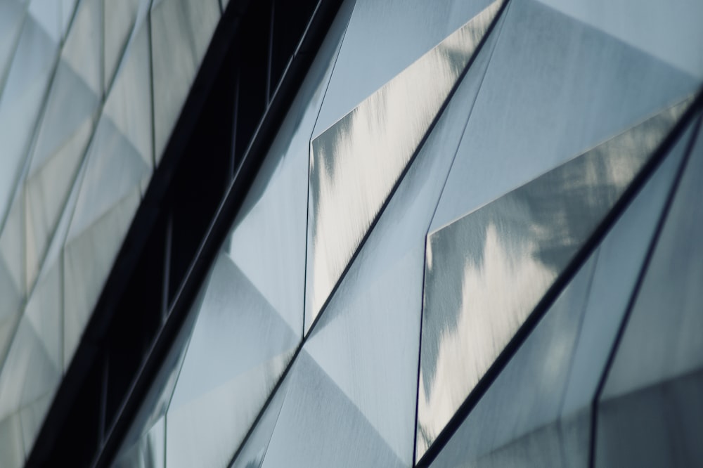 white and black glass window