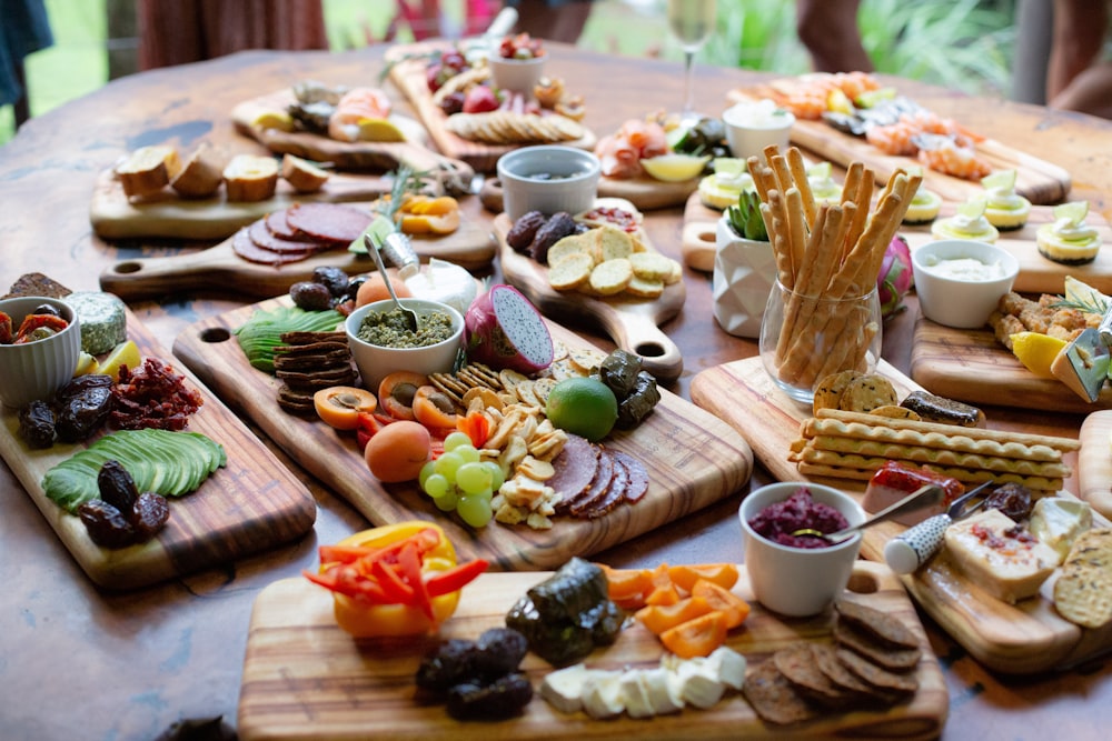 assorted fruits on brown wooden table