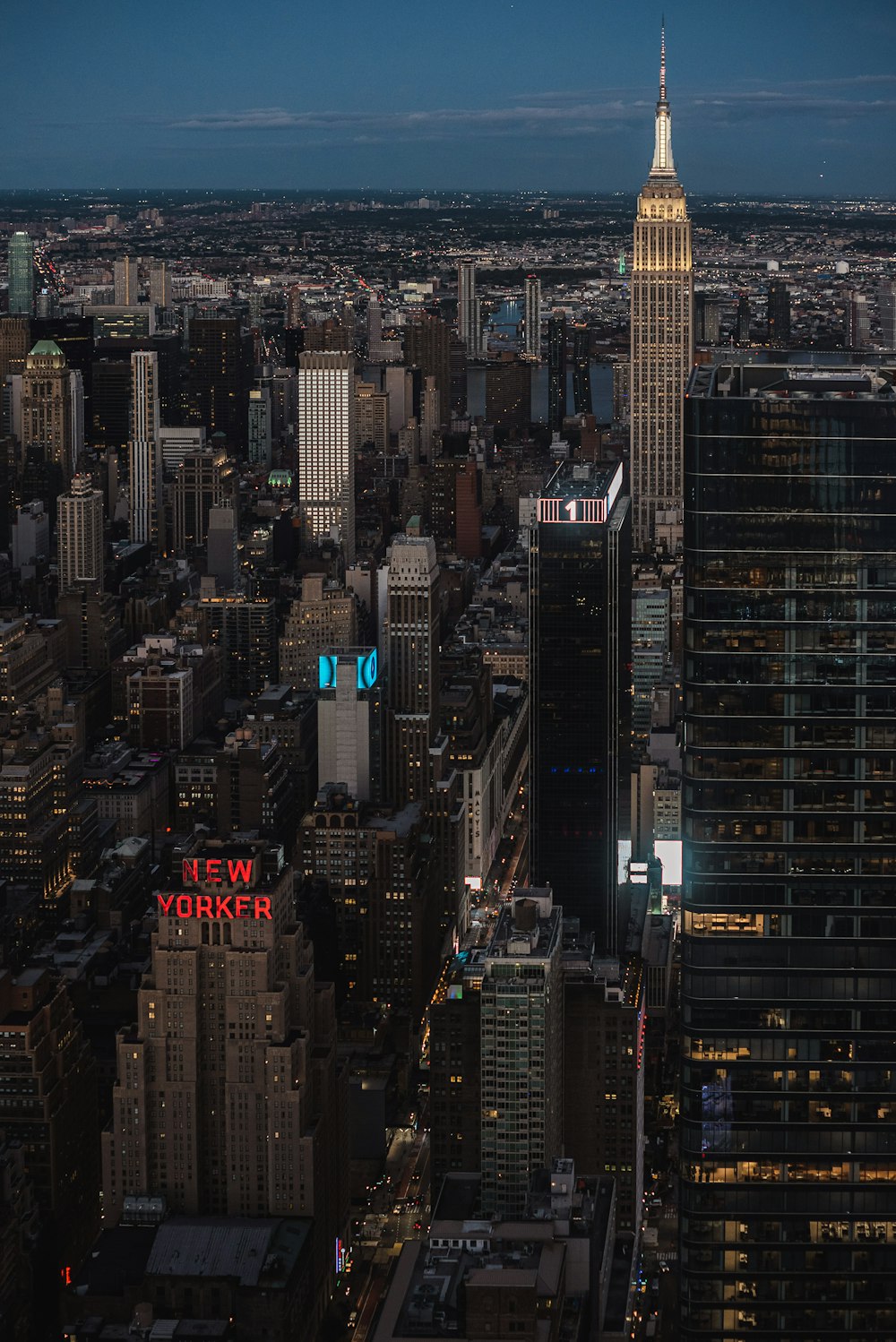 high rise buildings during night time