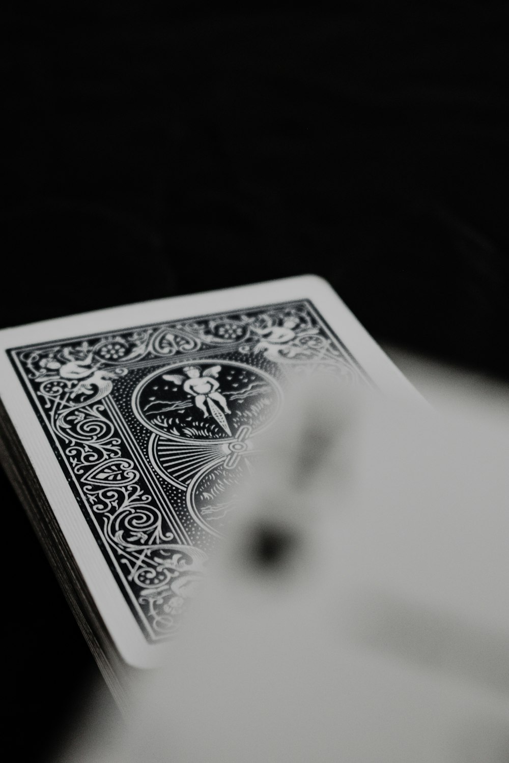 white and black playing card