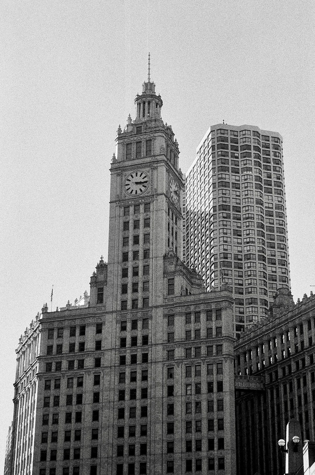 grayscale photo of high rise building