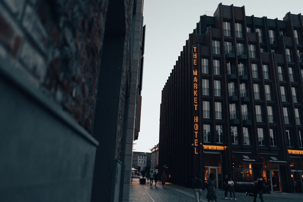 black and white concrete building