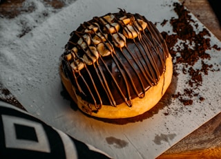 chocolate cake on brown wooden table