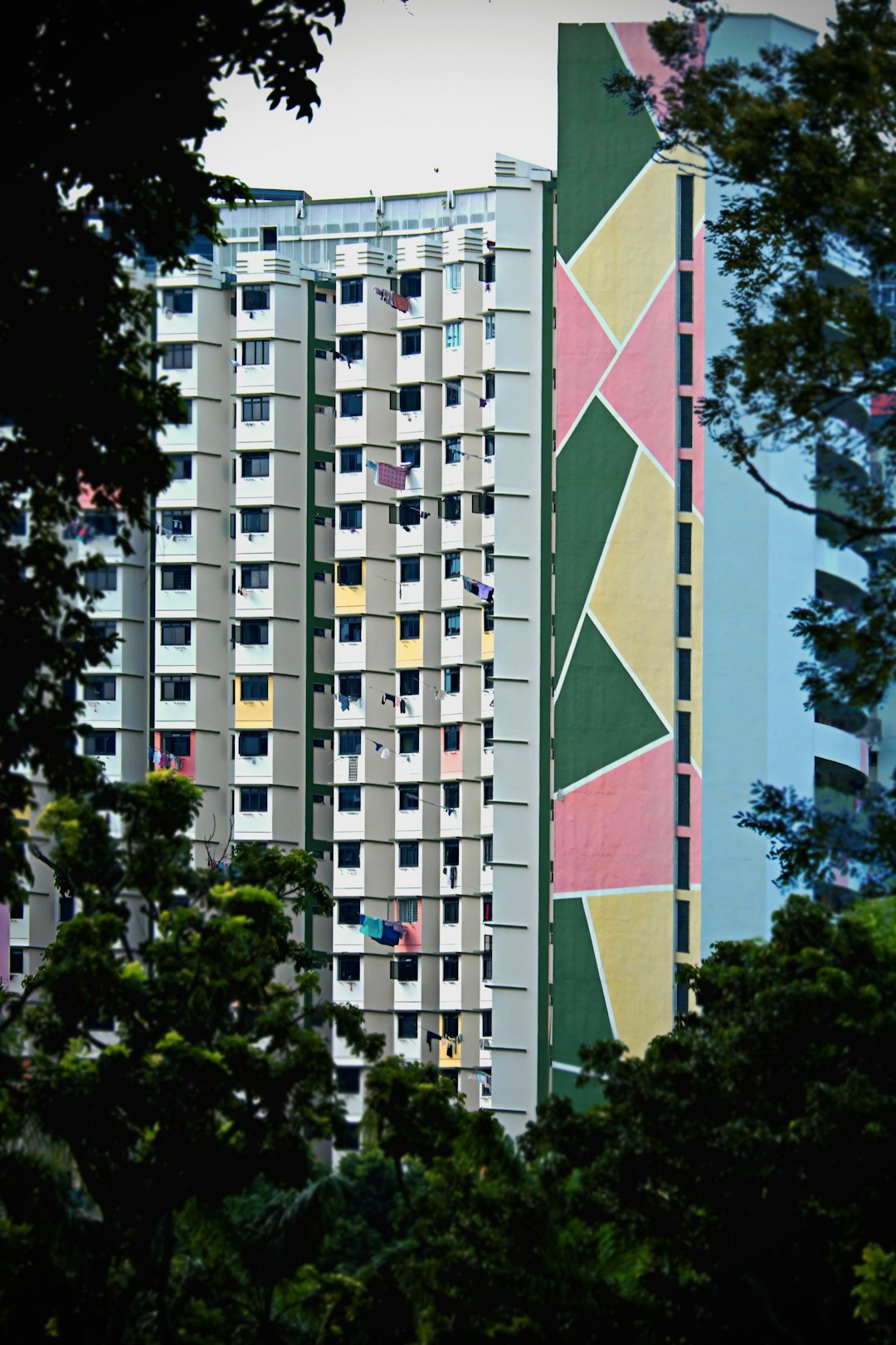 white red and blue building