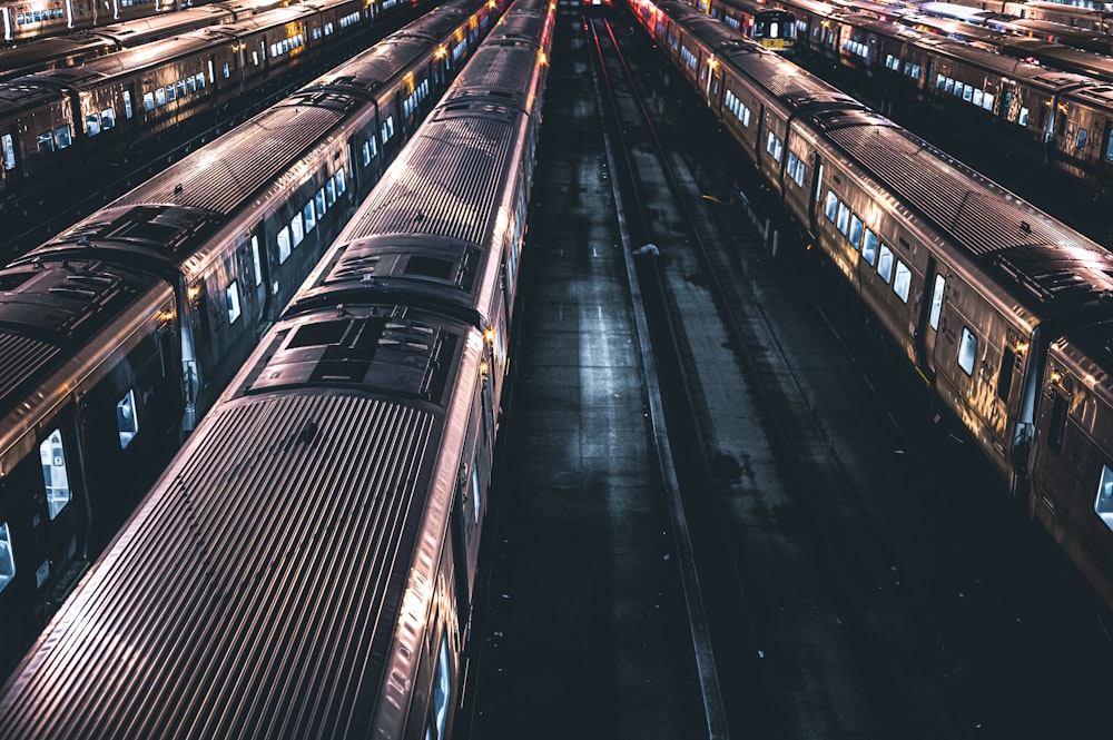 time lapse photography of train station