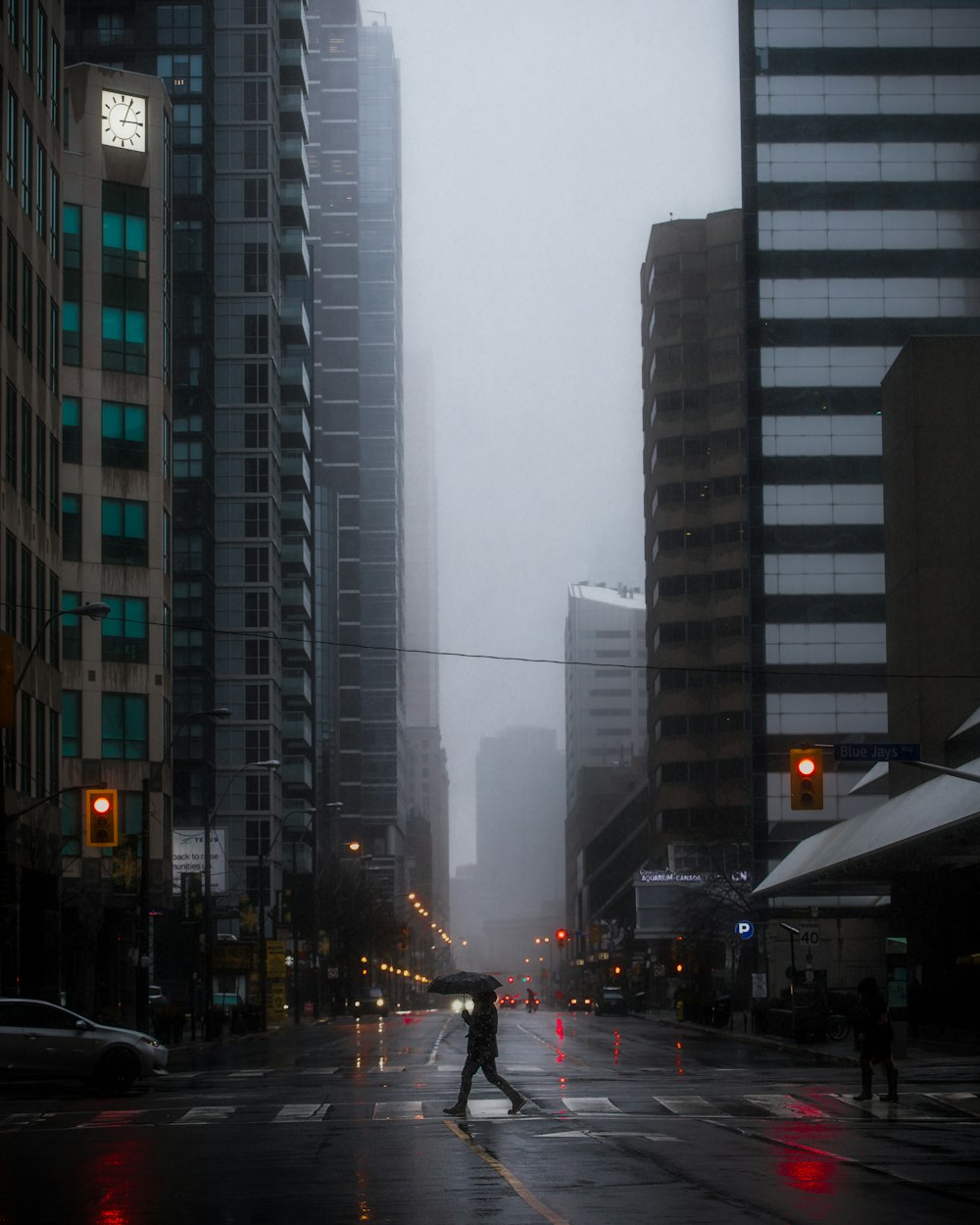 cars on road near high rise buildings during daytime