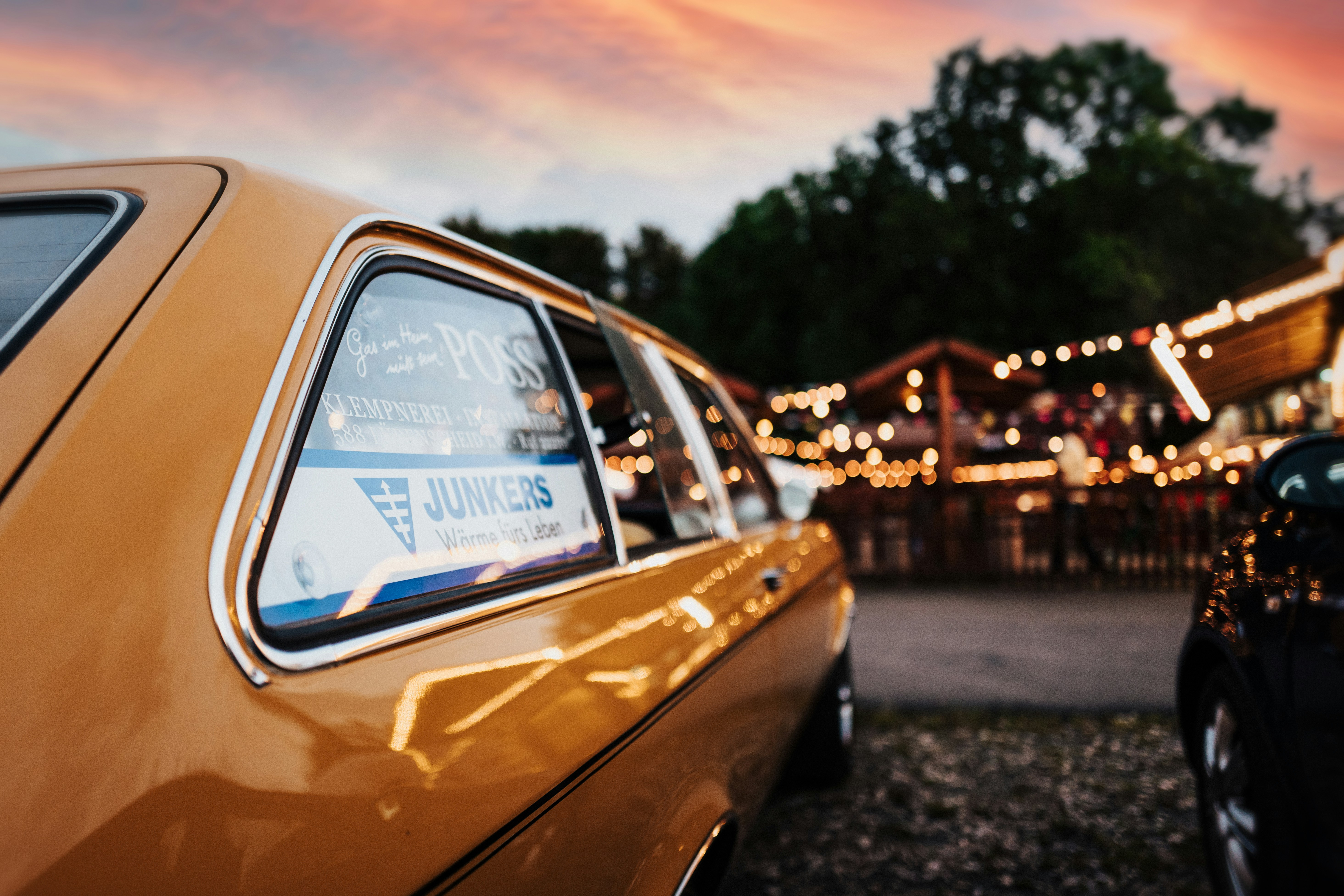 orange car on road during night time, 