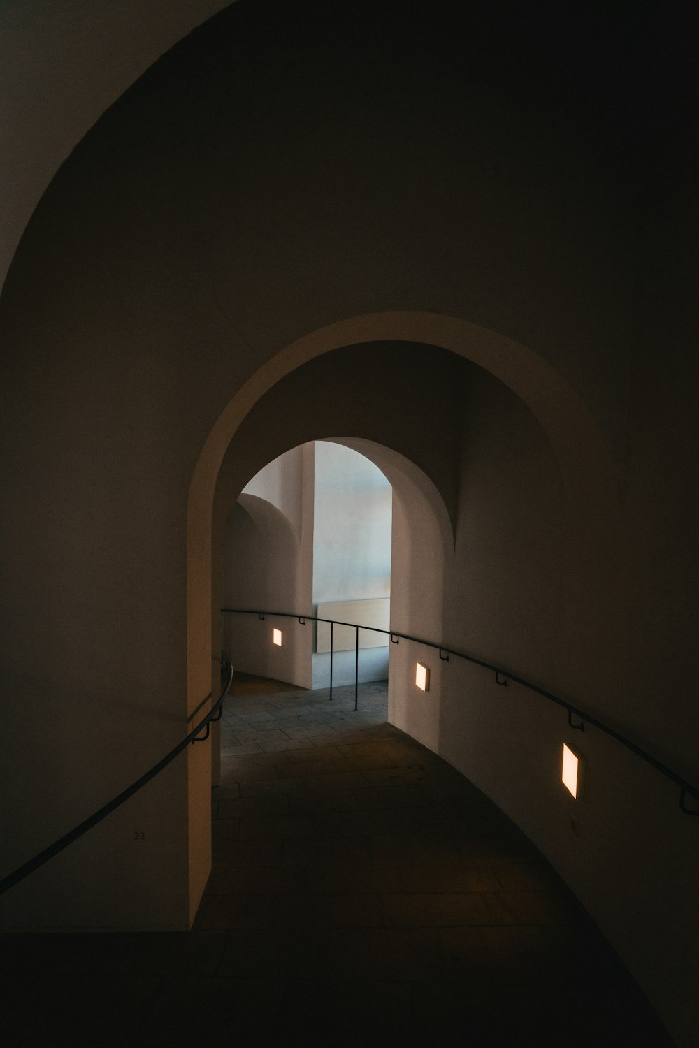 brown and white concrete tunnel