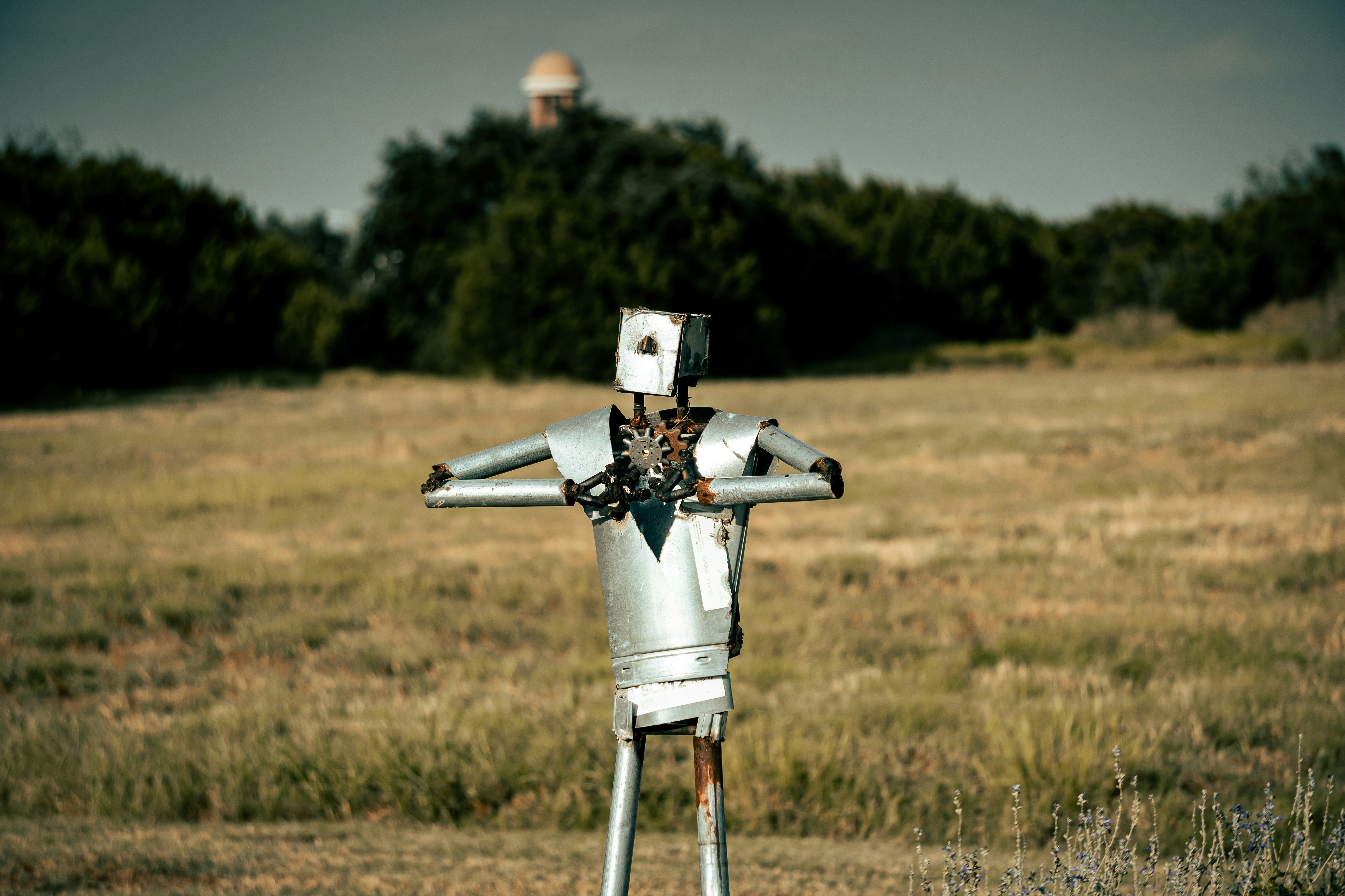 human figure made from metal scraps representing a steelman
