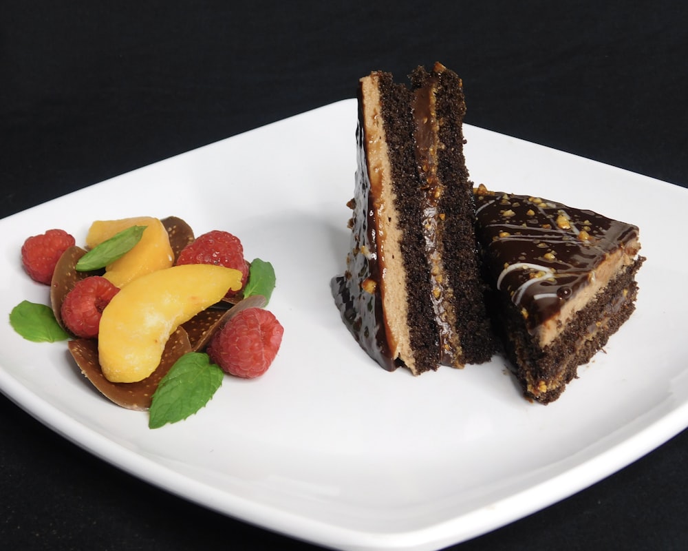 sliced cake on white ceramic plate