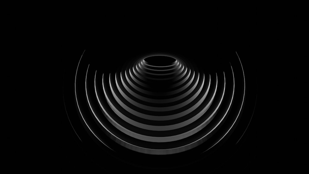 Ilustración en espiral en blanco y negro