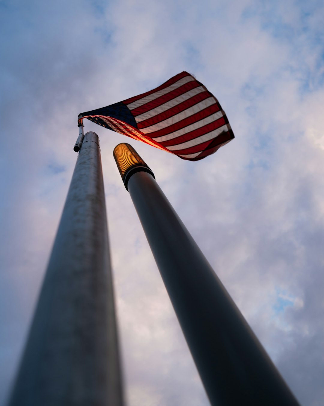 us a flag on pole