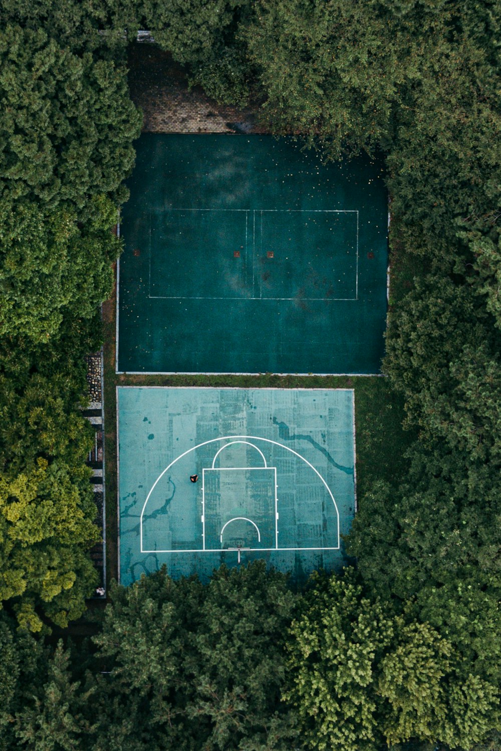 aerial view of soccer field