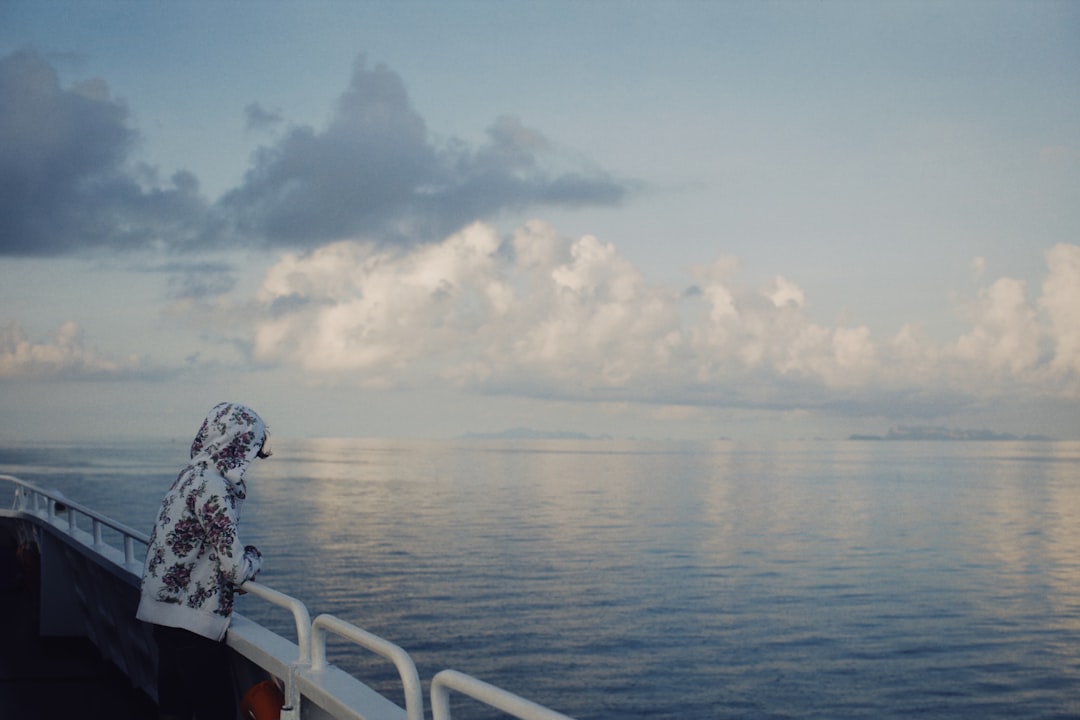 white clouds over the sea