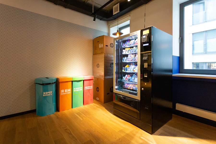 Vending machine in a modern workplace breakout area