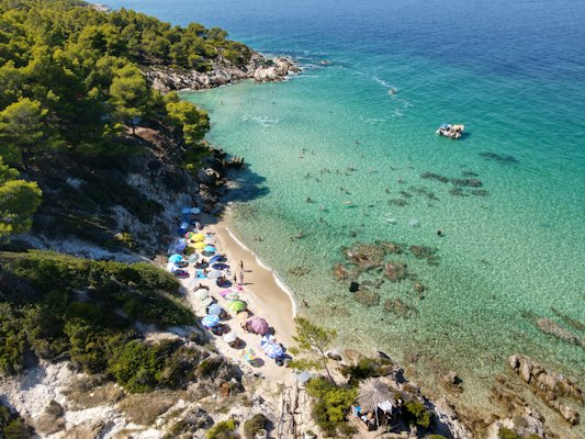 People on beach during daytime — Halkidiki, Greece