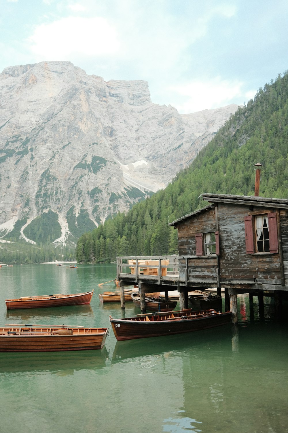 a couple of boats that are sitting in the water