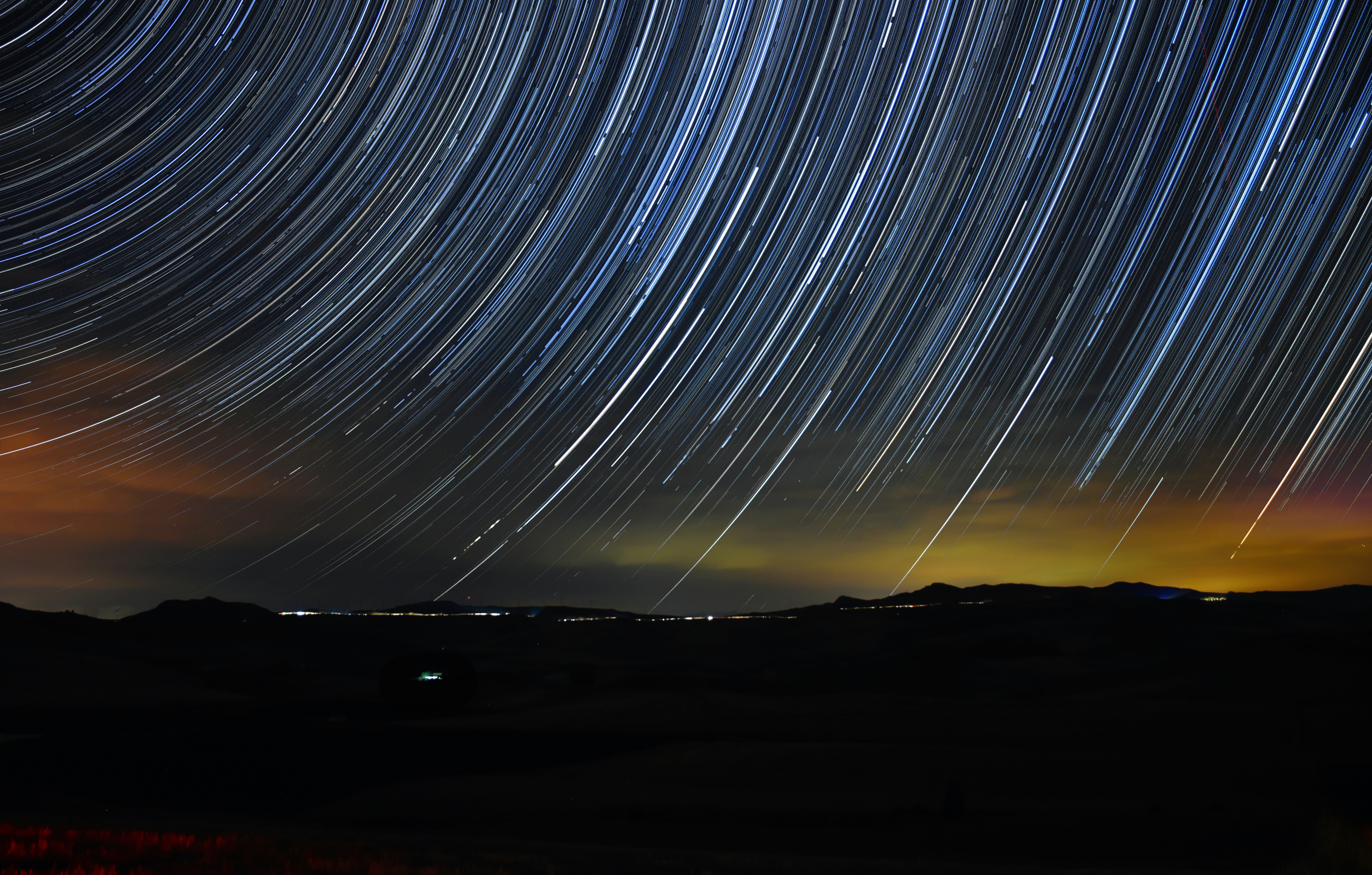 time lapse photography of stars during night time