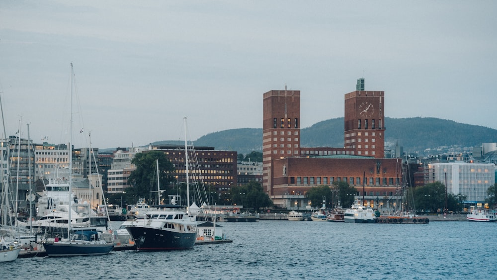 white boat on body of water near city buildings during daytime