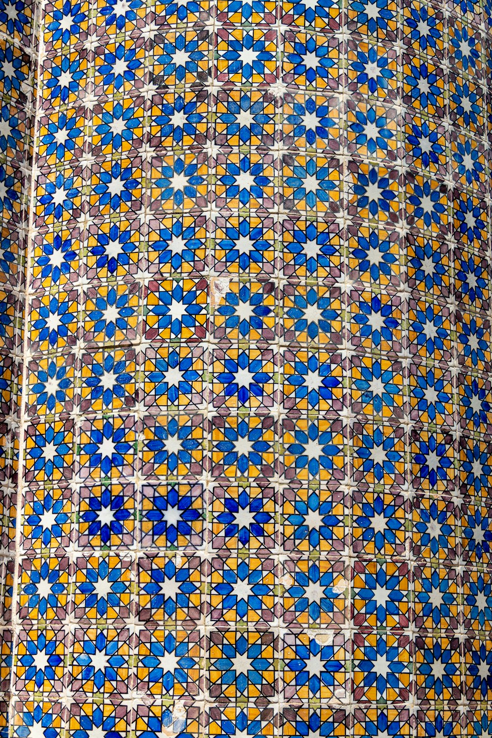 blue and white star print textile