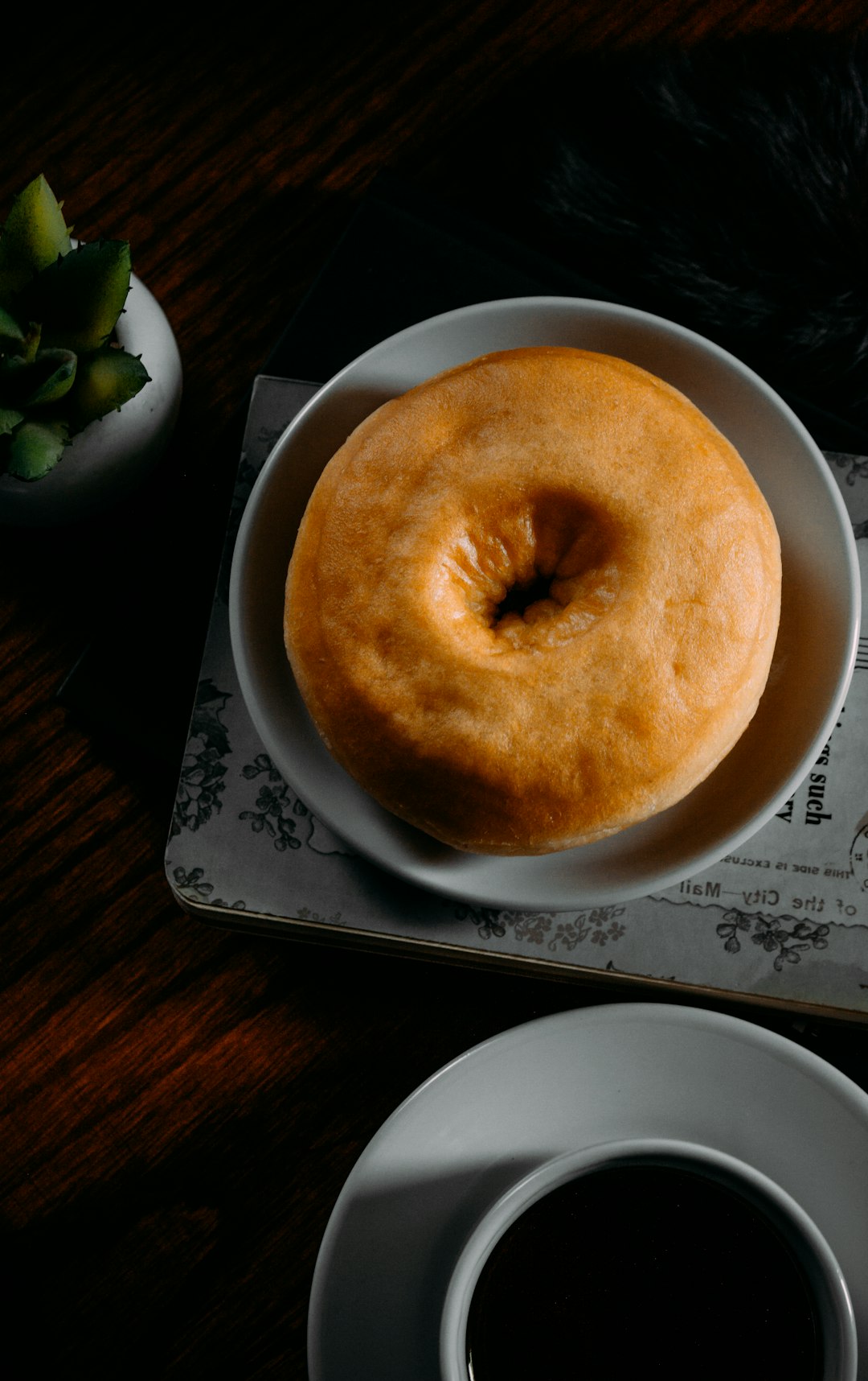 brown and beige pastry on white ceramic plate