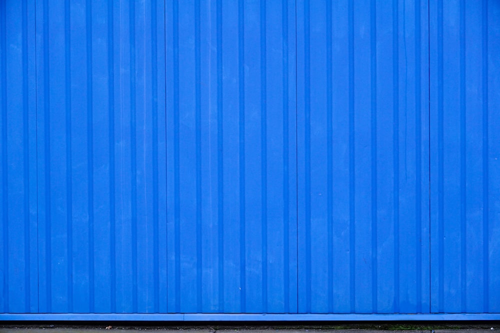 blue roll up door closed