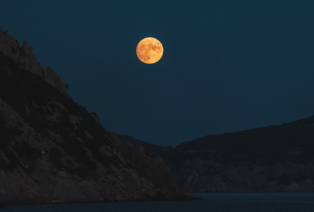 full moon over the mountain