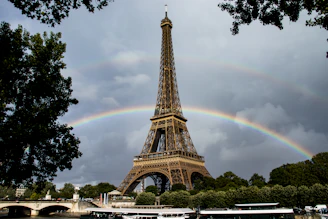 eiffel tower under gray sky