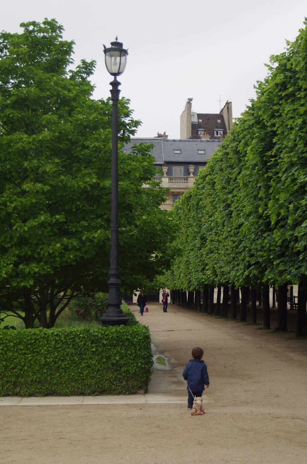 person in blue jacket walking on sidewalk during daytime