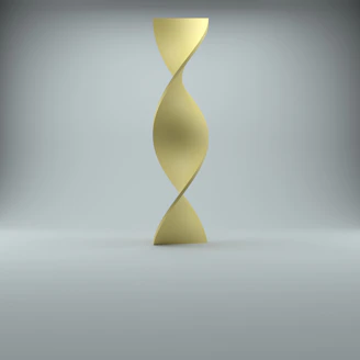 a very tall yellow object in a room