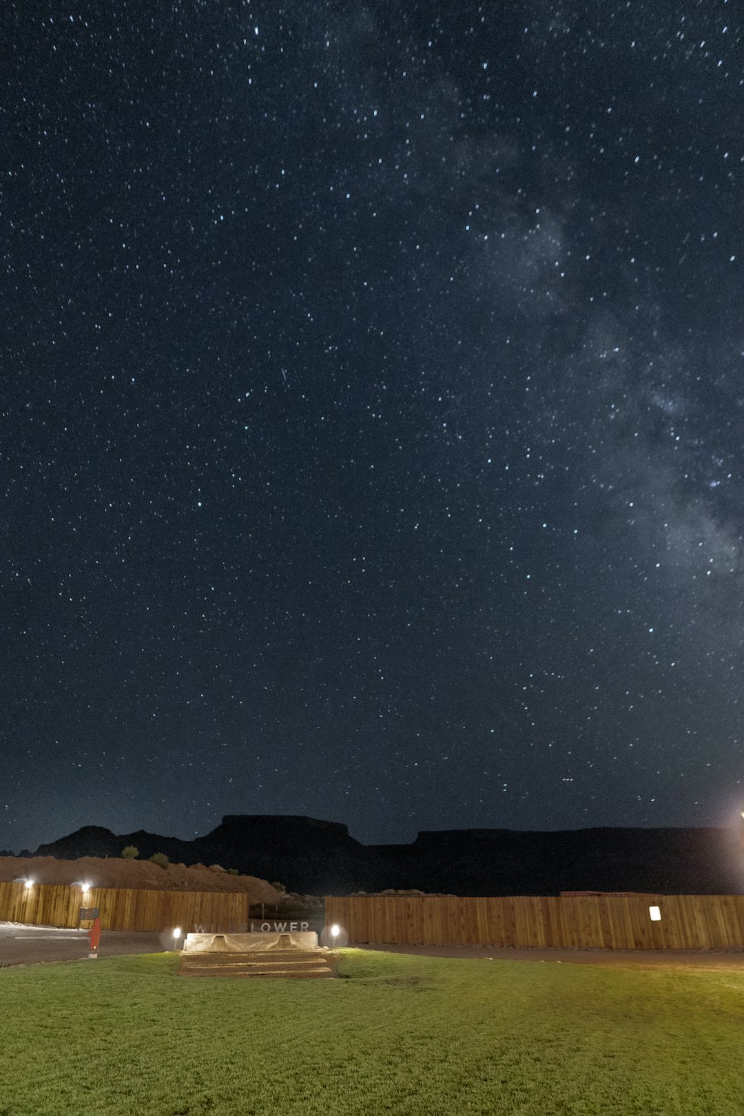 brown field under starry night