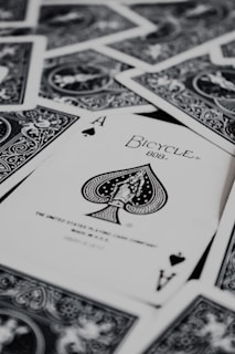white and black playing cards