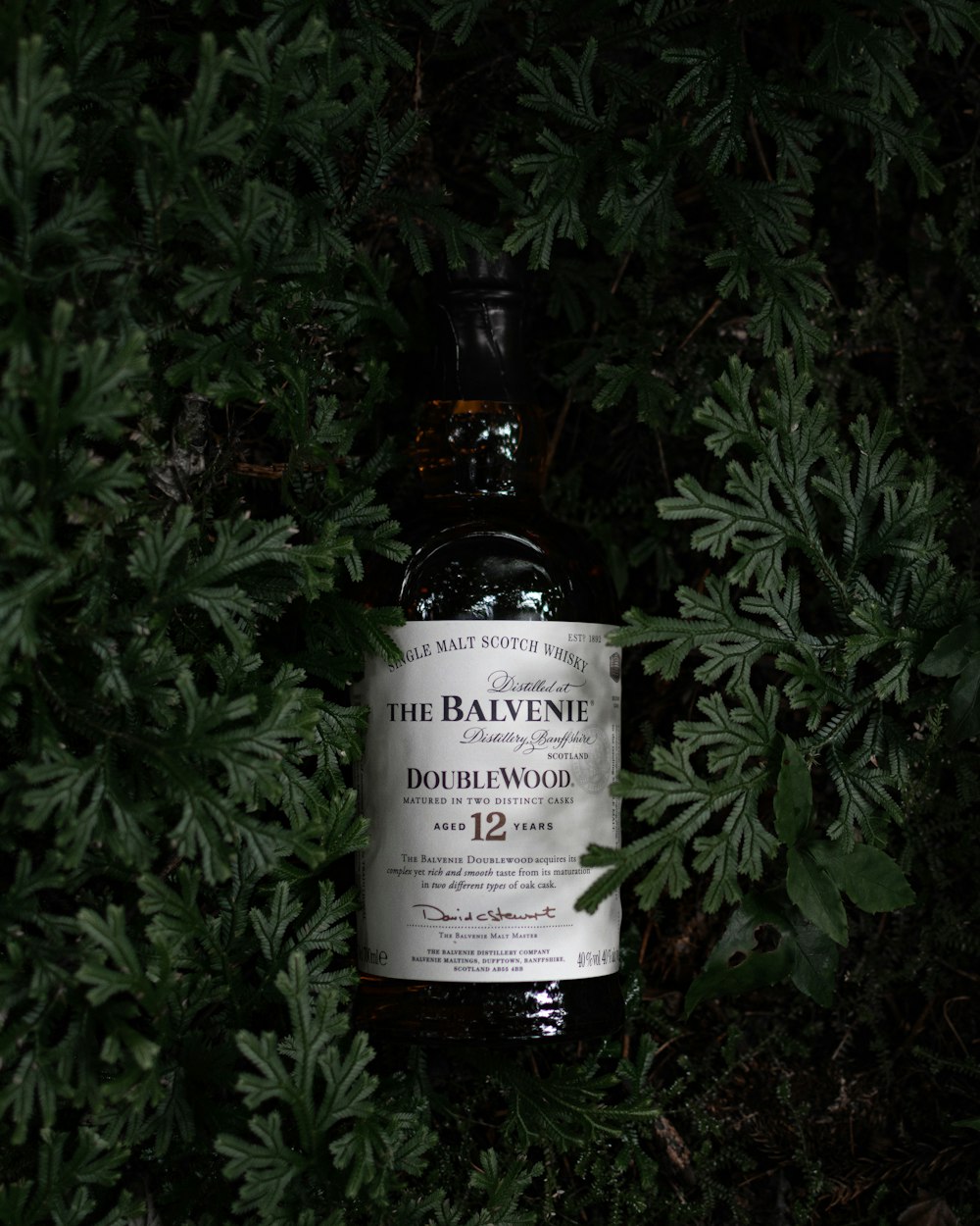 a bottle of the balvene double wood 12 year old