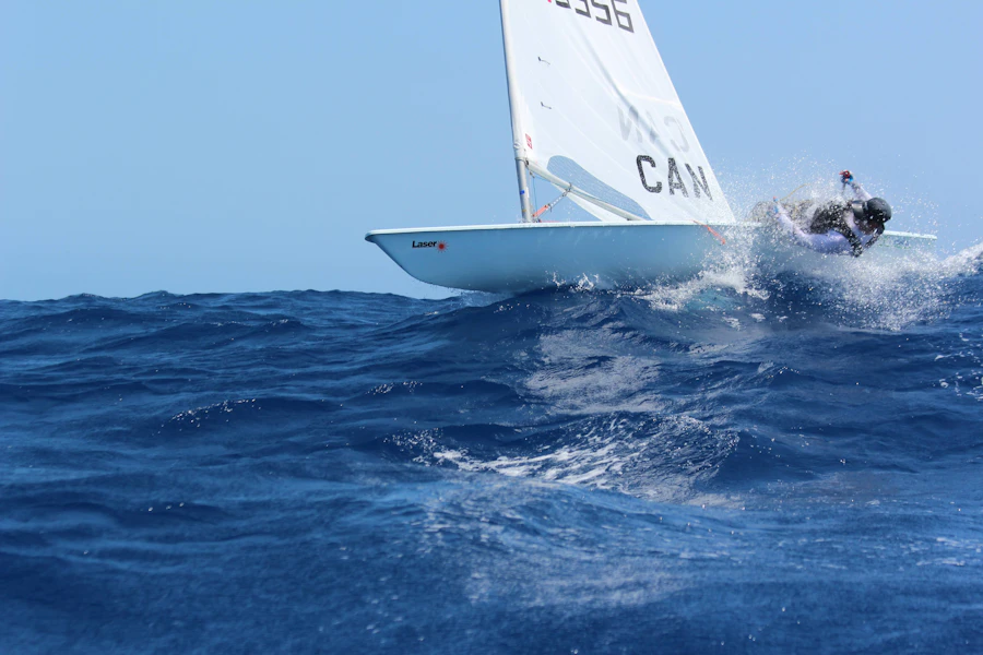A yacht under sail on deep blue water, coastal skipper training passage