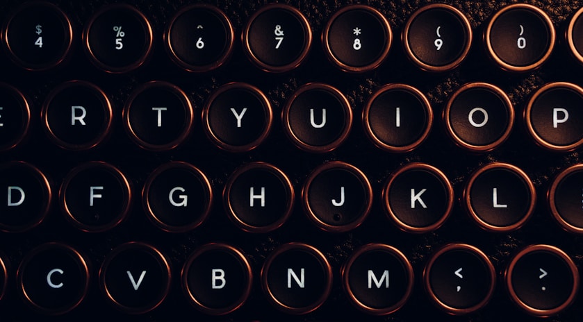 black and white numbers on black background