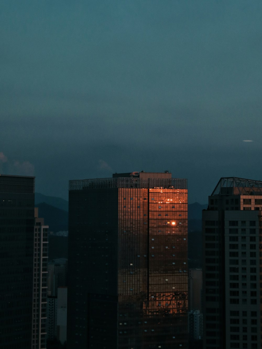 high rise building during night time