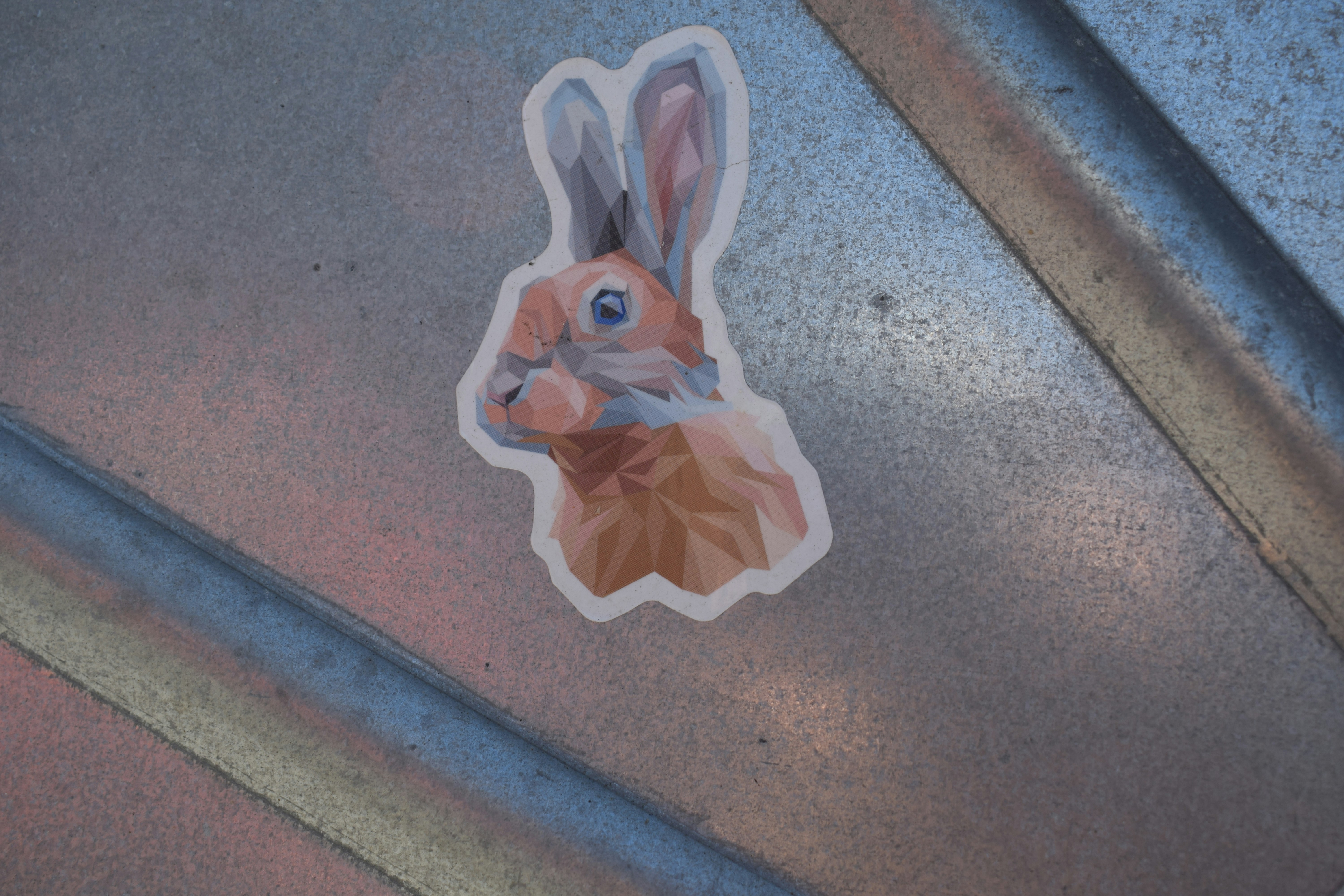 white and orange rabbit sticker