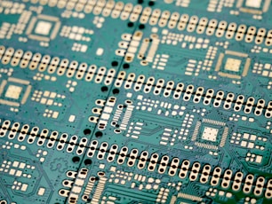 a close up of a printed circuit board